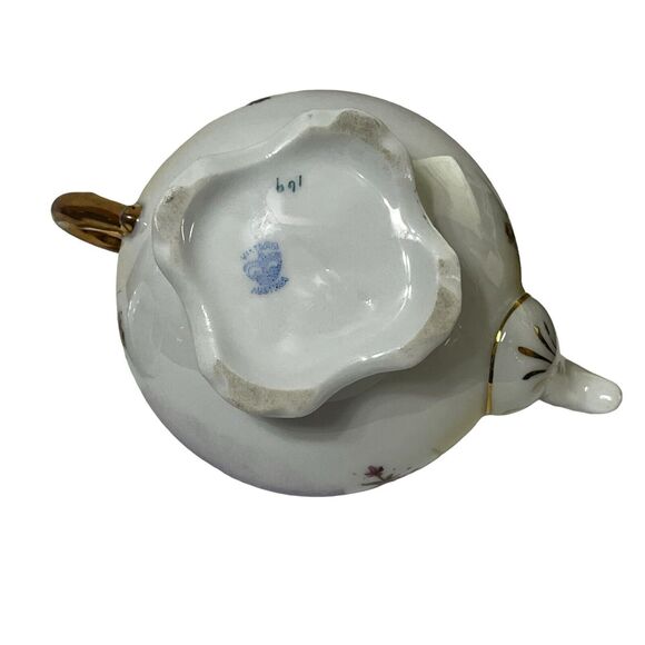 Vintage Victoria Austria Teapot & Sugar Dragon Serpent Floral Pattern Gold Trim - Picture 10 of 16